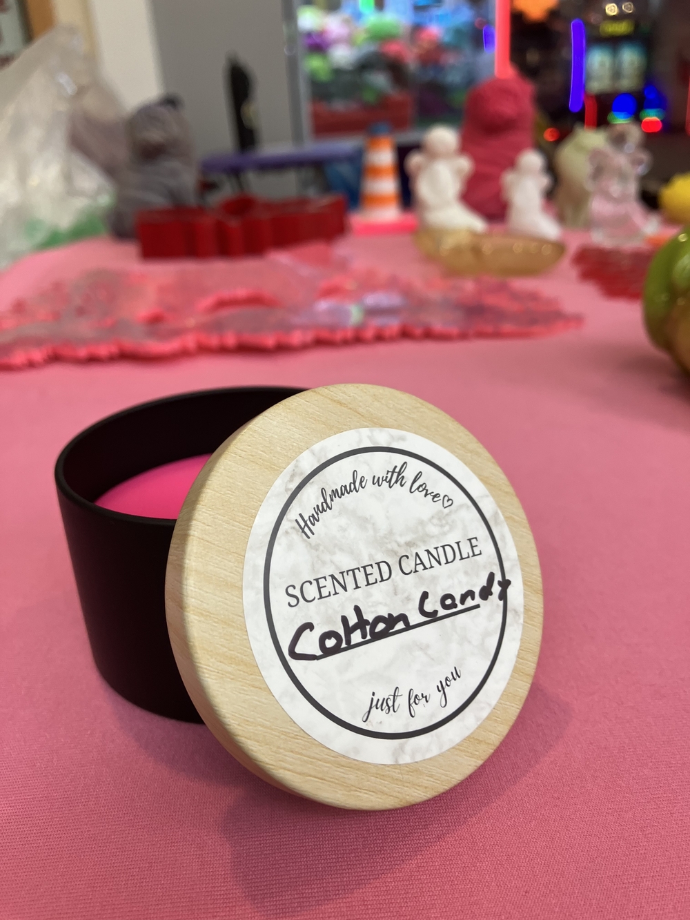 Handmade Cotton Candy Scented Candle - Pink